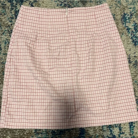 Brandy Melville Pink Plaid Mini Skirt - Picture 1 of 3